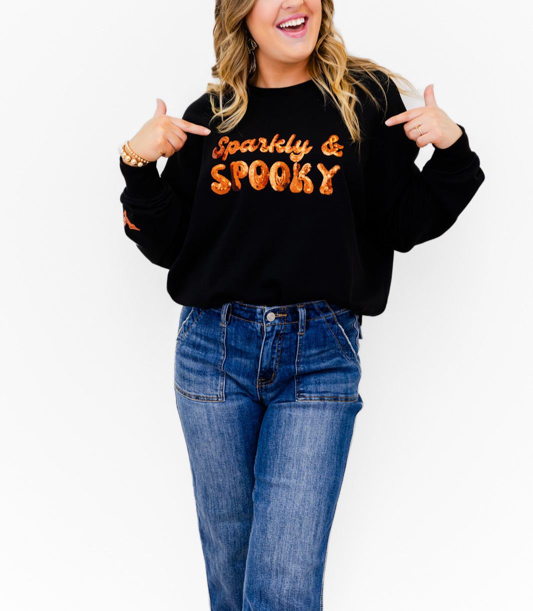 Sparkly & Spooky Sequin Embellished Sweatshirt