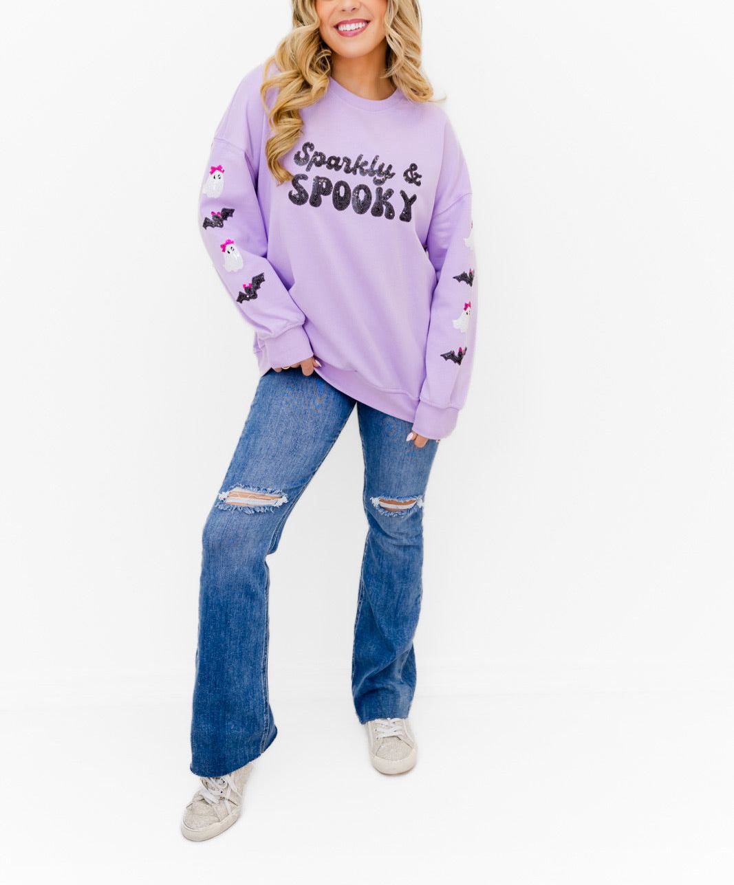 Sparkly & Spooky Sequin Embellished Sweatshirt