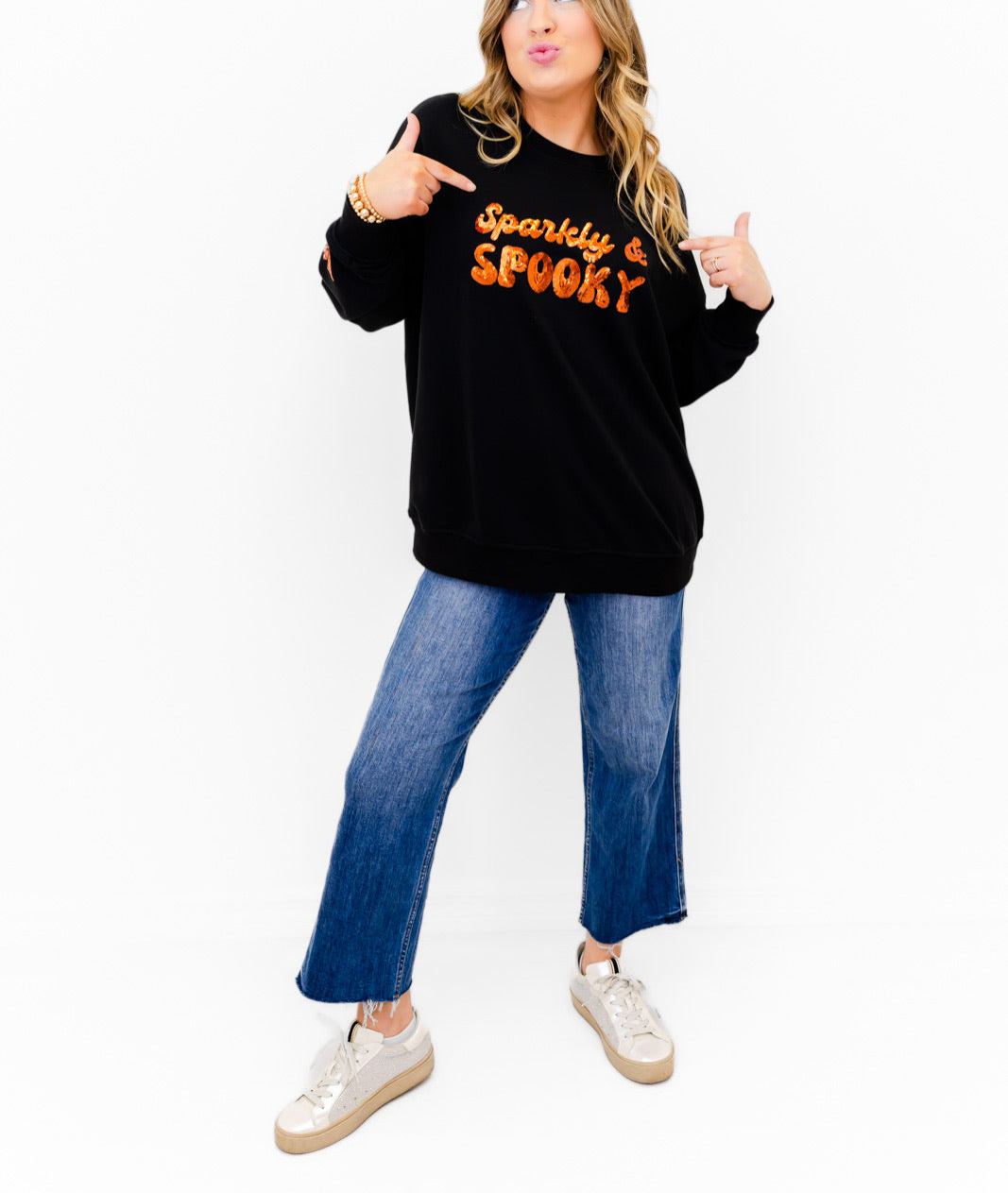Sparkly & Spooky Sequin Embellished Sweatshirt