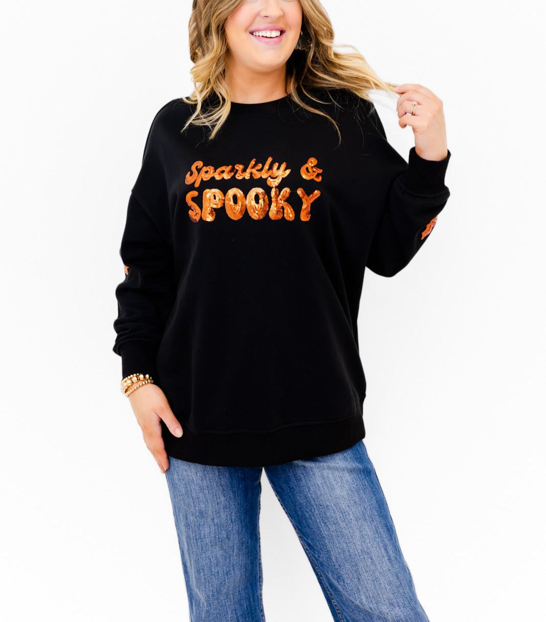 Sparkly & Spooky Sequin Embellished Sweatshirt