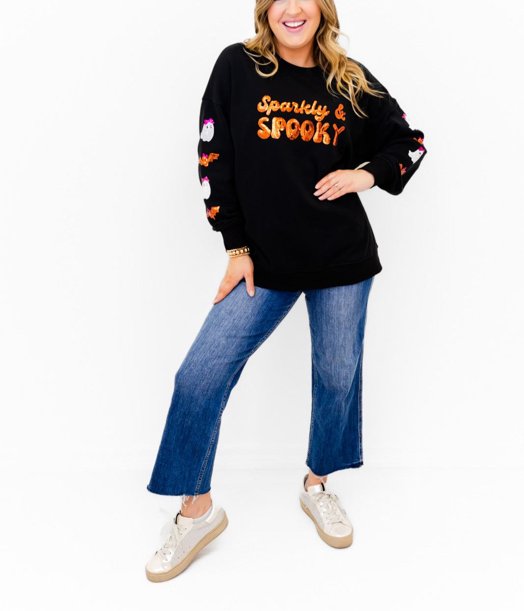 Sparkly & Spooky Sequin Embellished Sweatshirt
