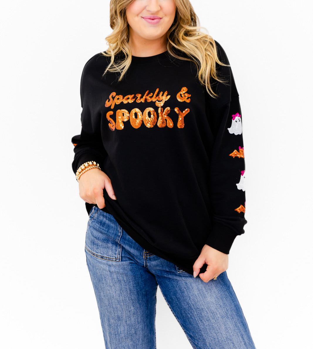 Sparkly & Spooky Sequin Embellished Sweatshirt