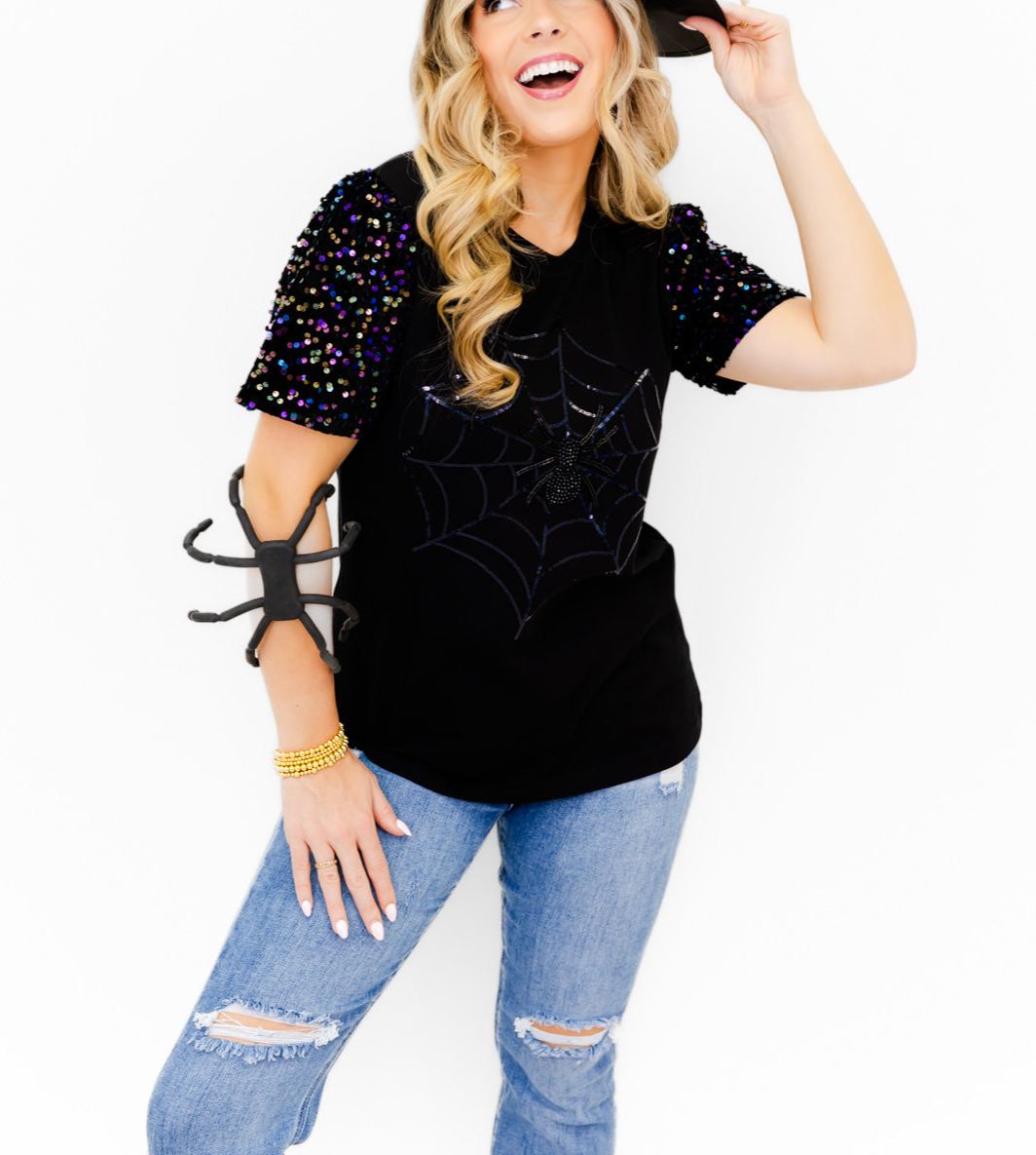 Glitzy Girl Midnight Web Top