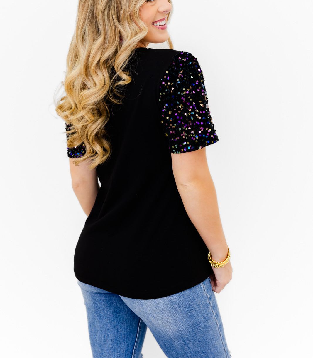 Glitzy Girl Midnight Web Top