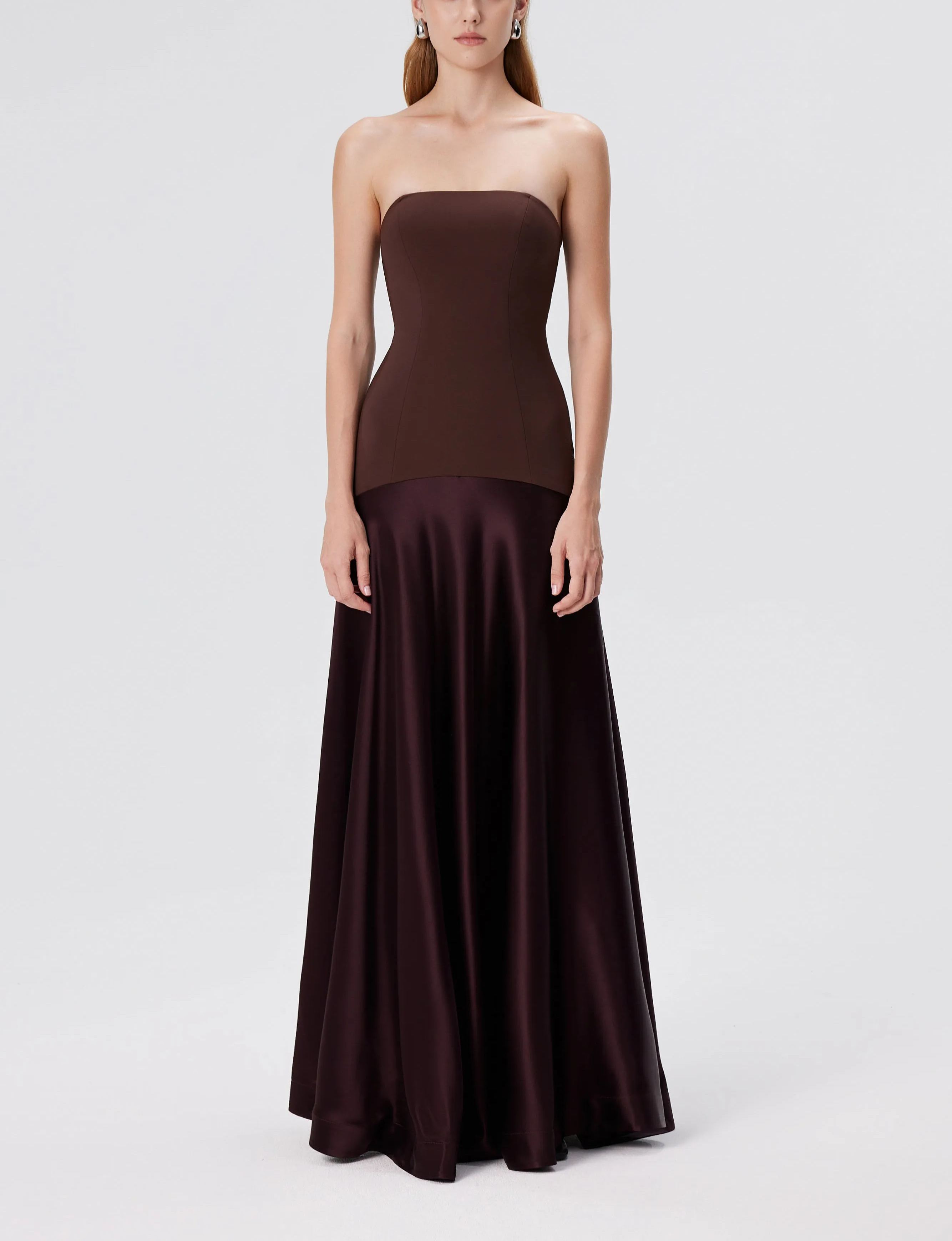 Aura Strapless Gown - Espresso