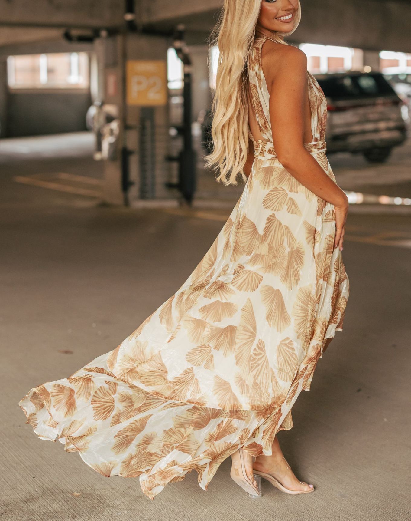 Palms Ruffle Maxi Dress