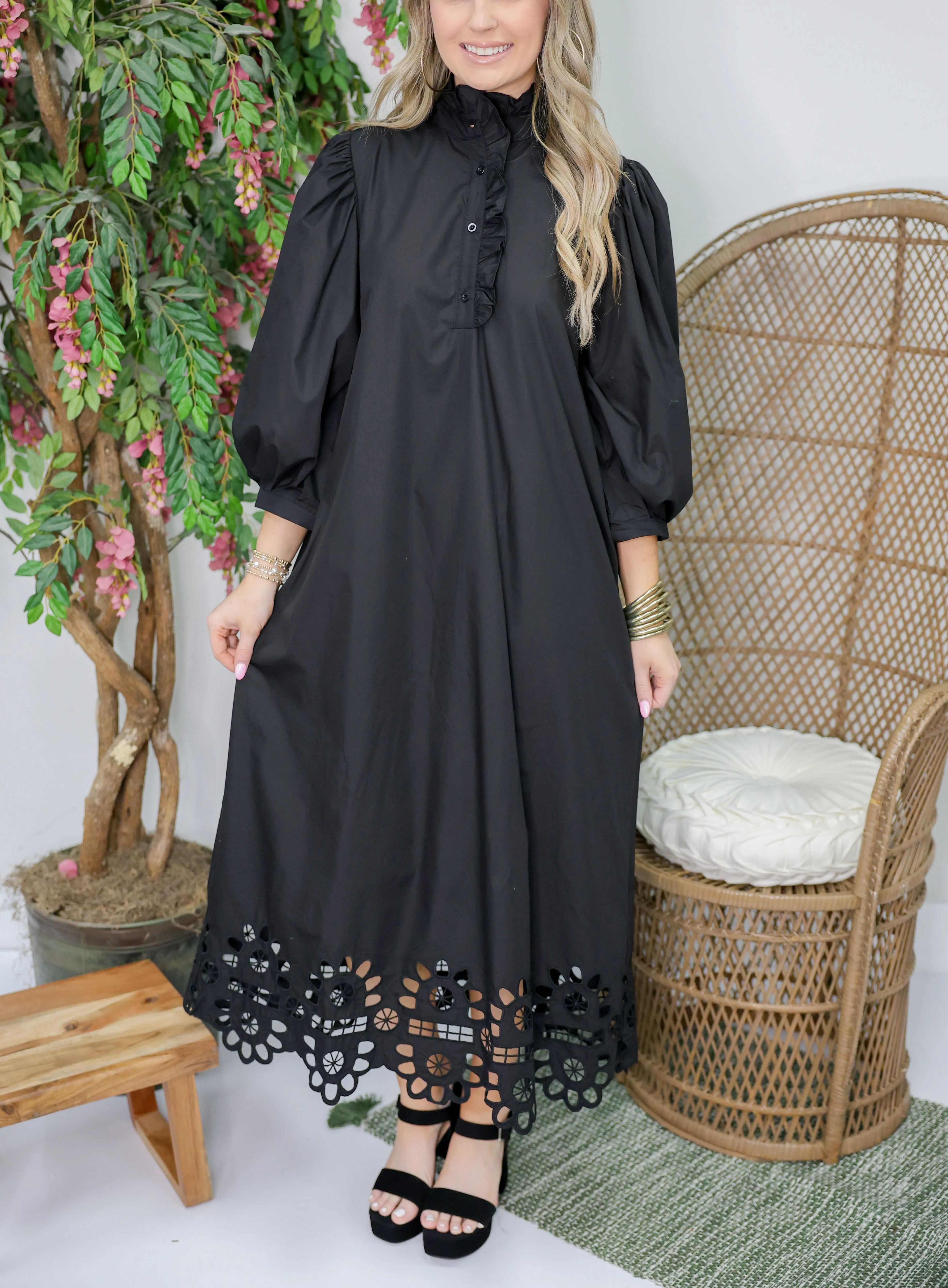 Elegant Nights Midi Dress "Black"