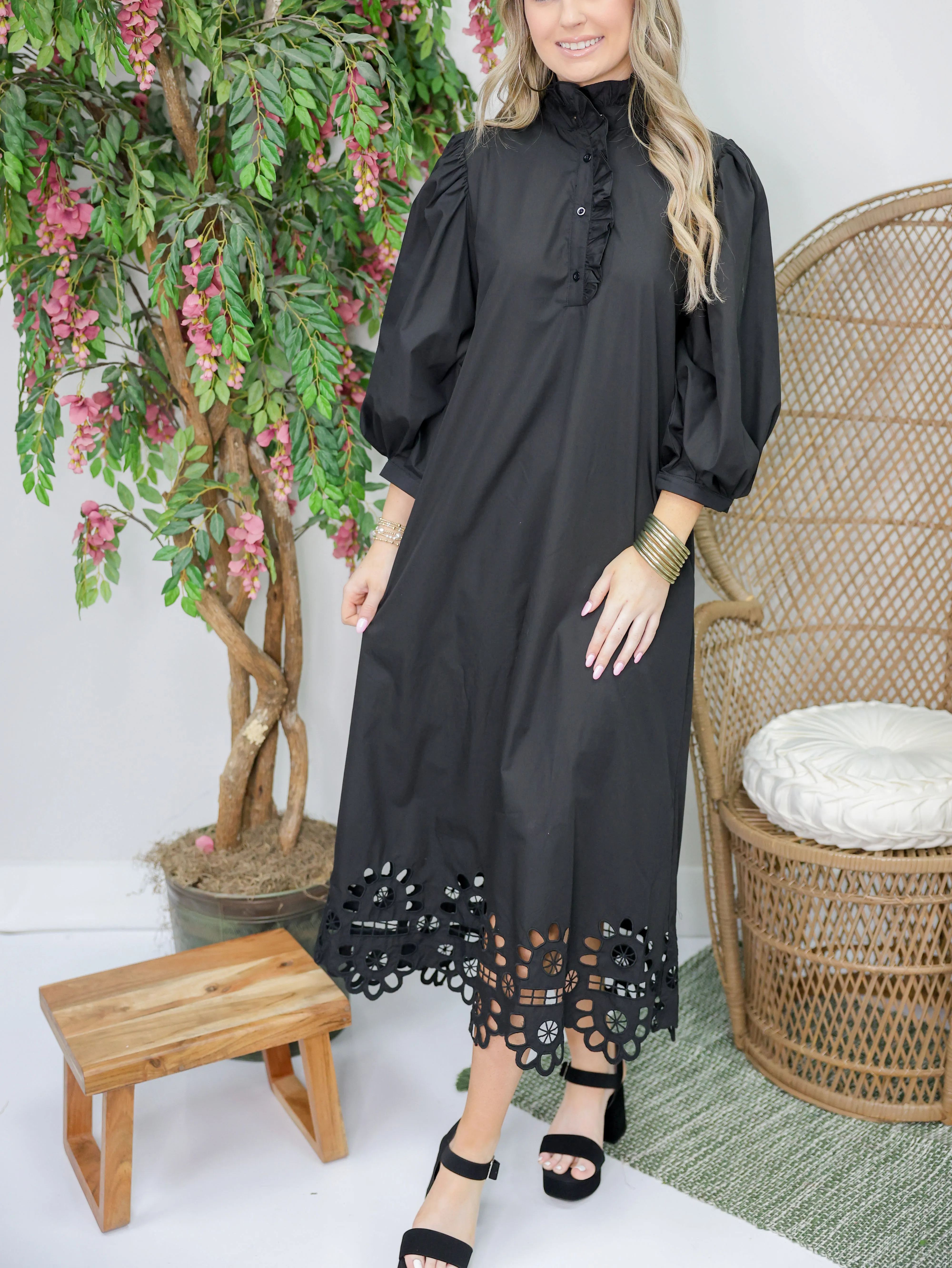 Elegant Nights Midi Dress "Black"