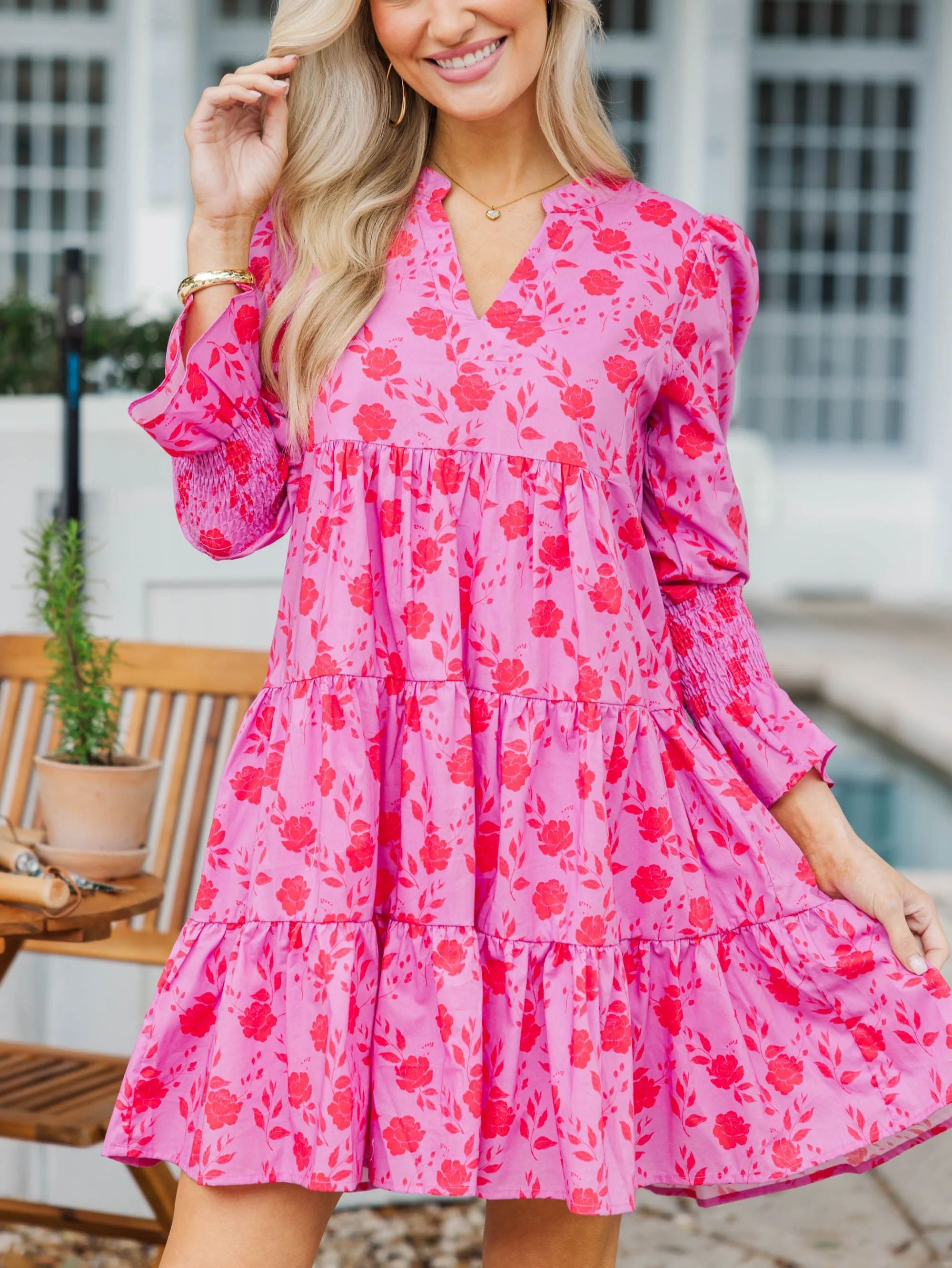 In Your Happy Place Lavender Floral Babydoll Dress