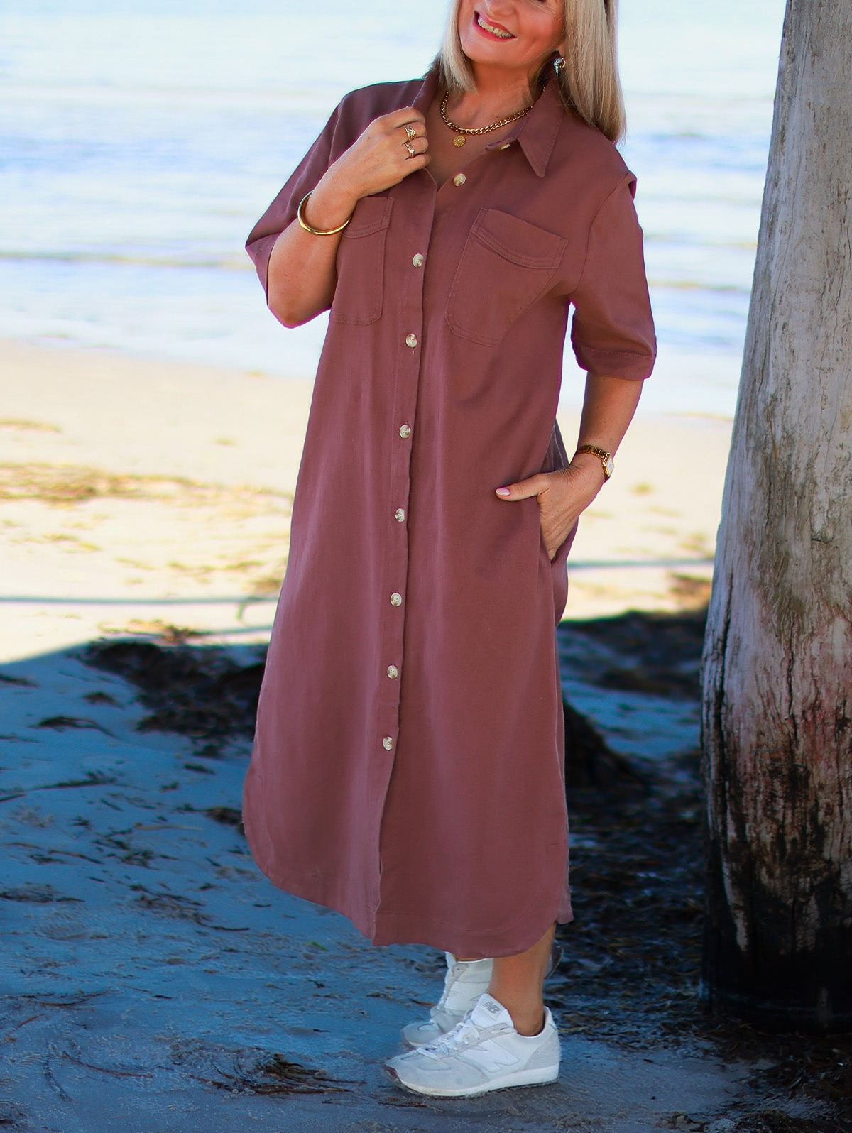 Malibu Denim Shirt Dress | COCO MYLK