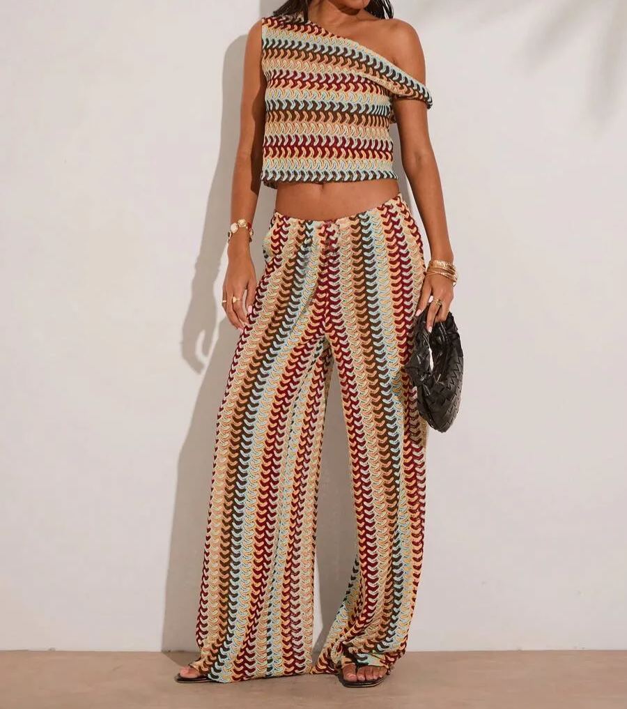 Colorful Striped Crochet Set