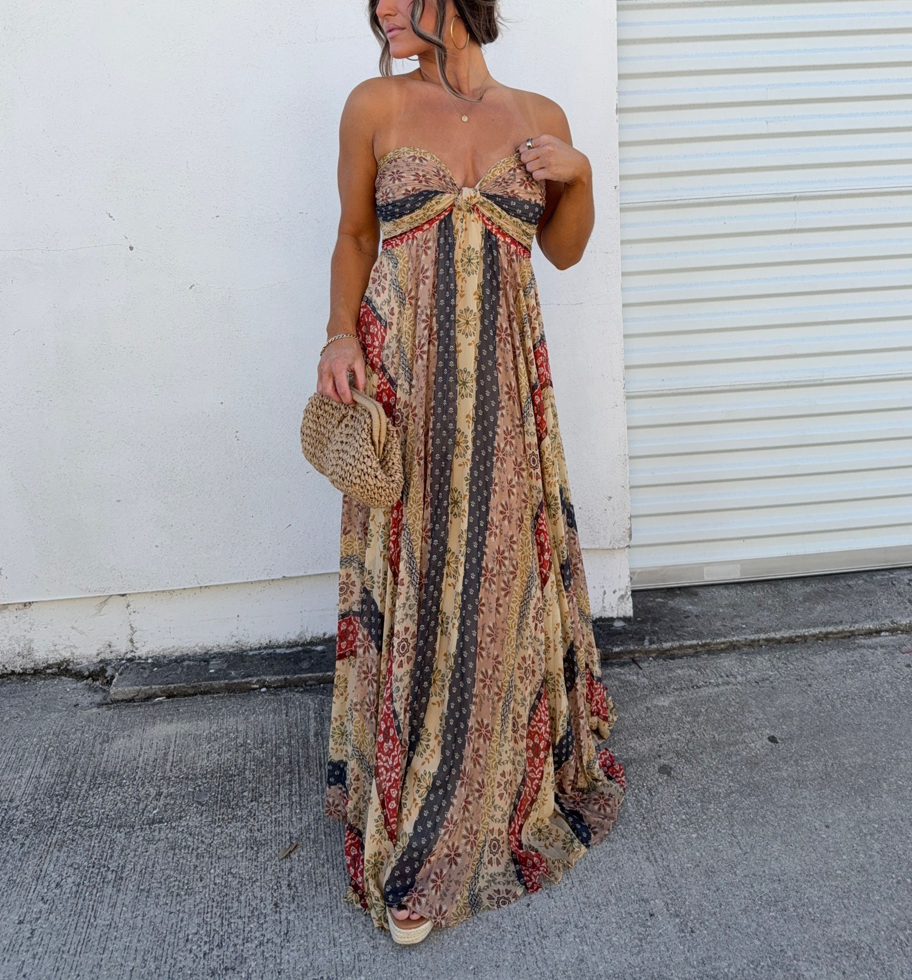 Allure Maxi Dress Brown Multi