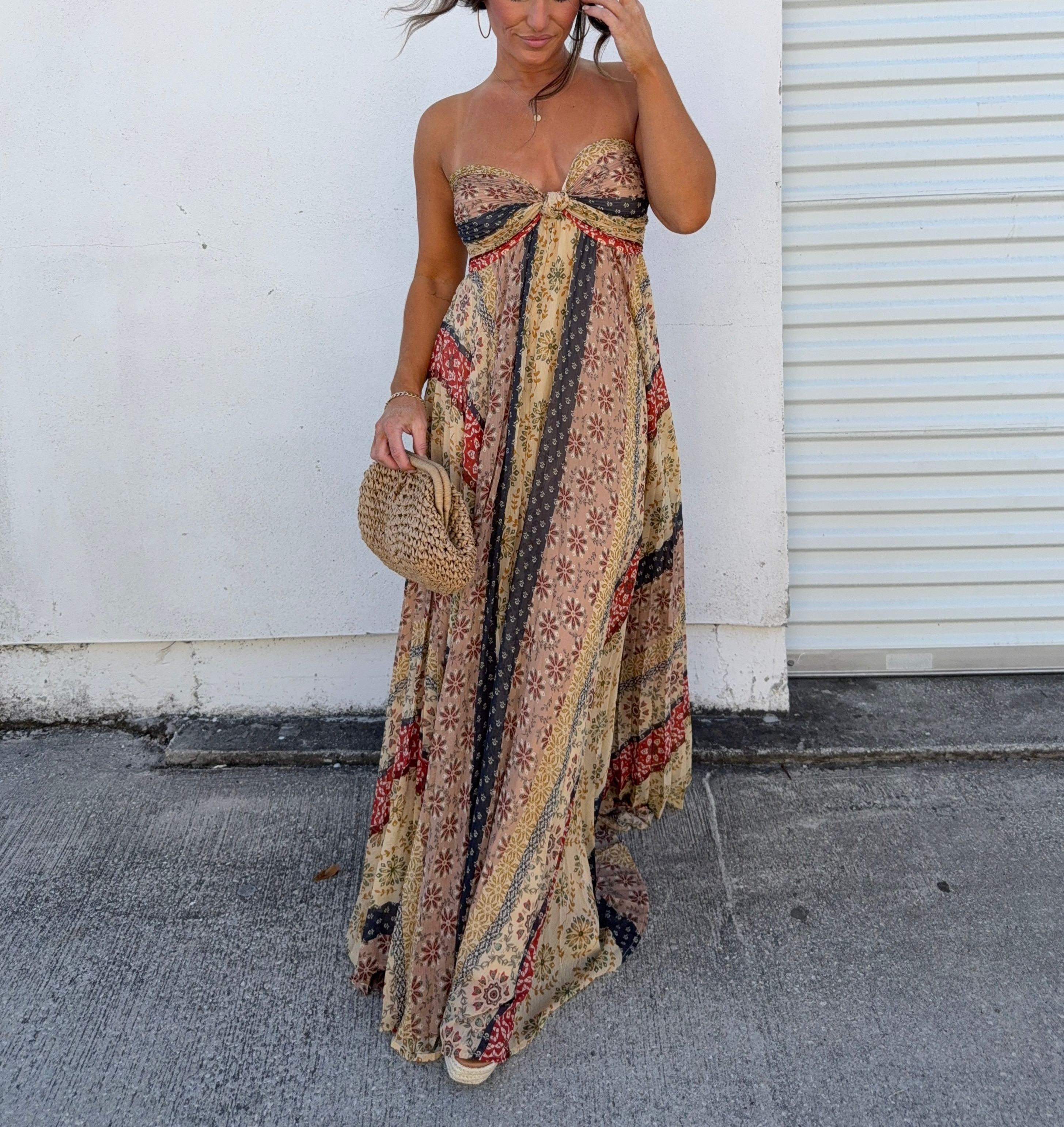 Allure Maxi Dress Brown Multi