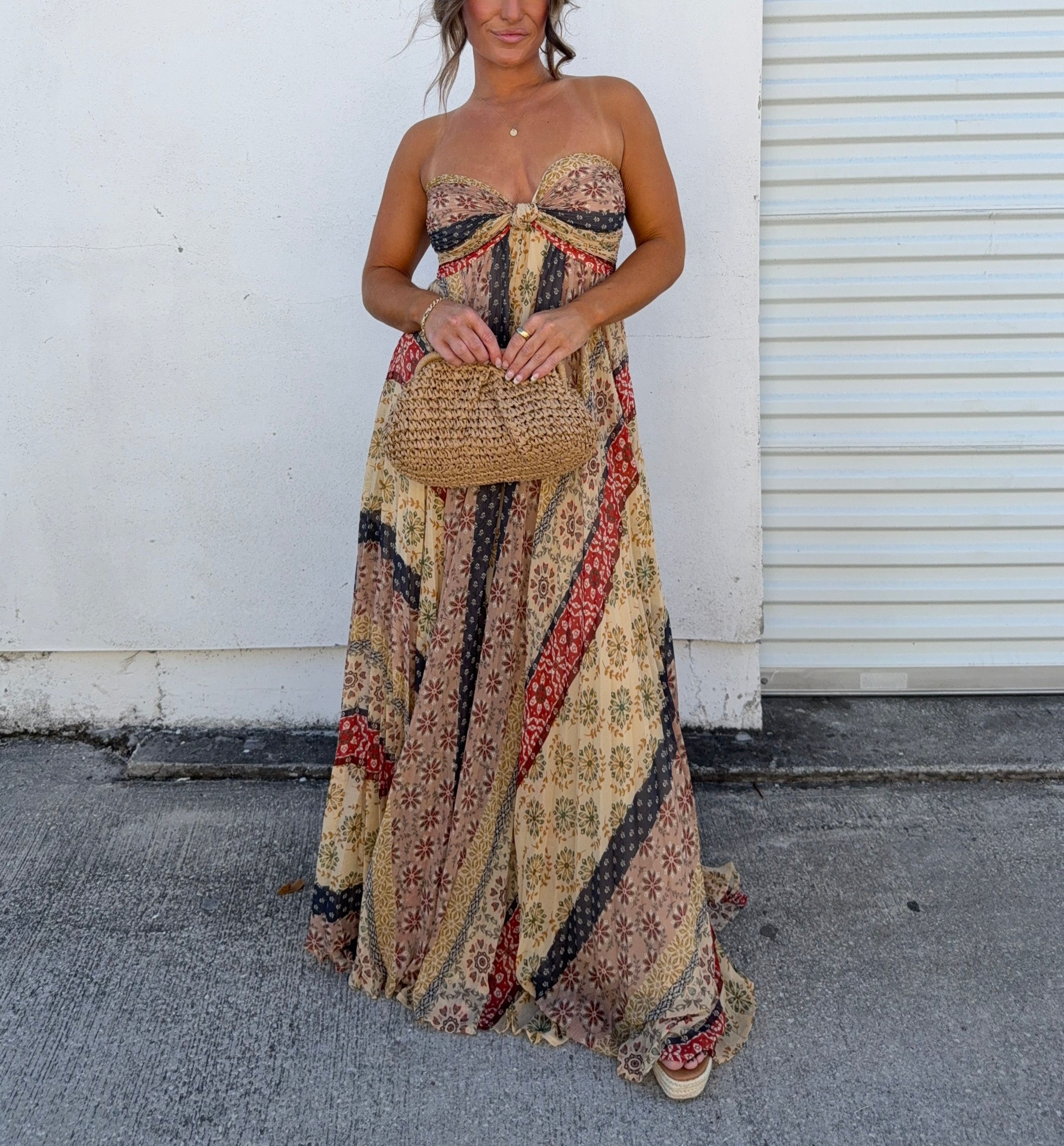 Allure Maxi Dress Brown Multi