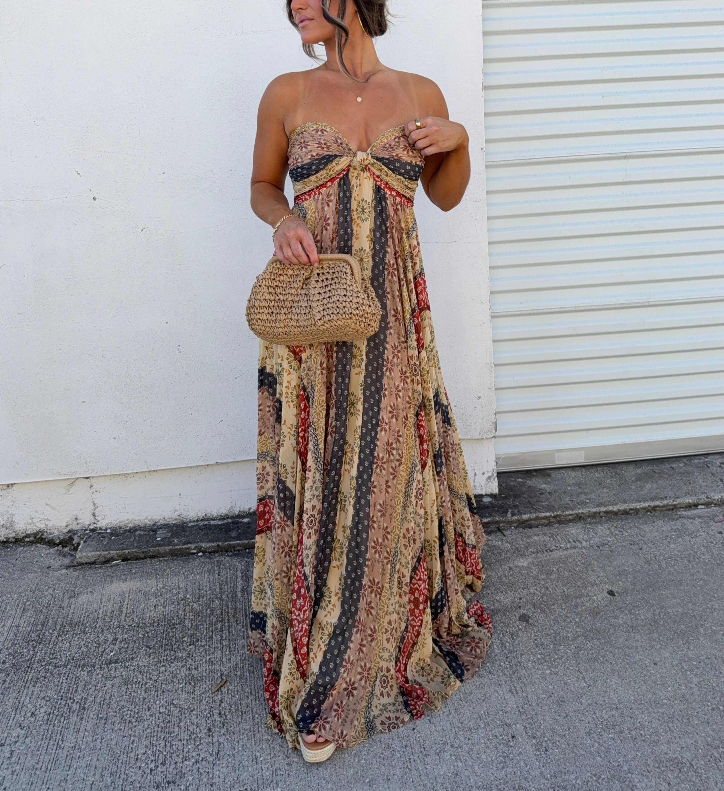 Allure Maxi Dress Brown Multi