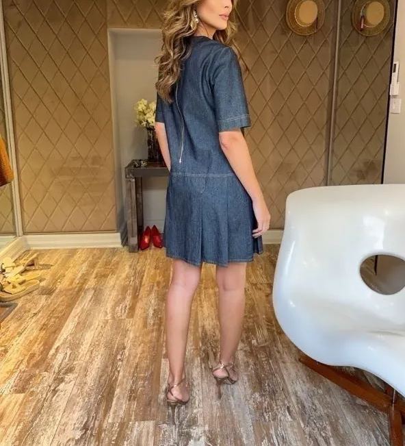 Low-Rise Denim Dress