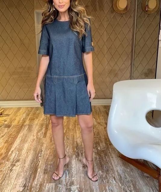 Low-Rise Denim Dress