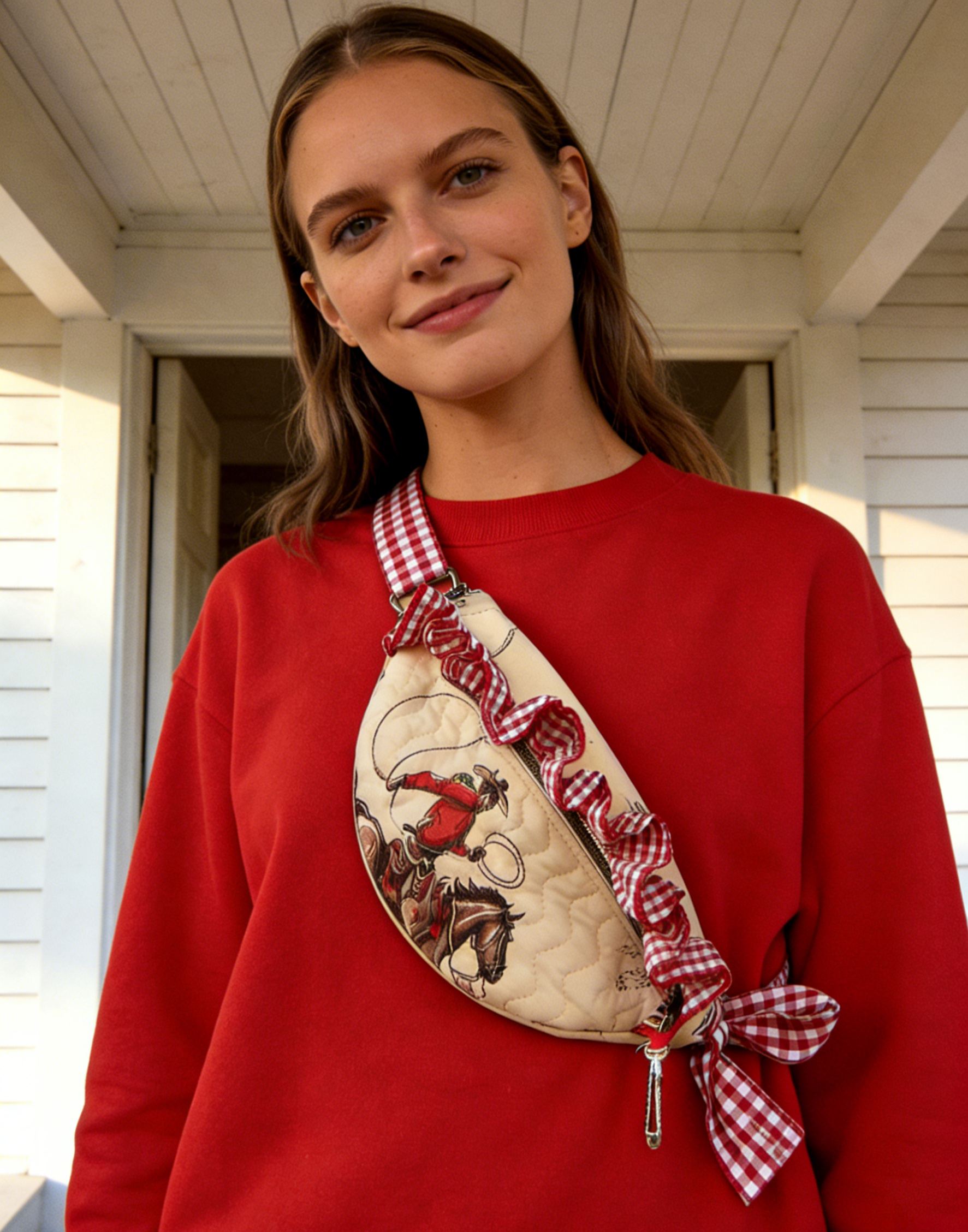 Retro Western Cowboy Quilted Crossbody Fanny Pack