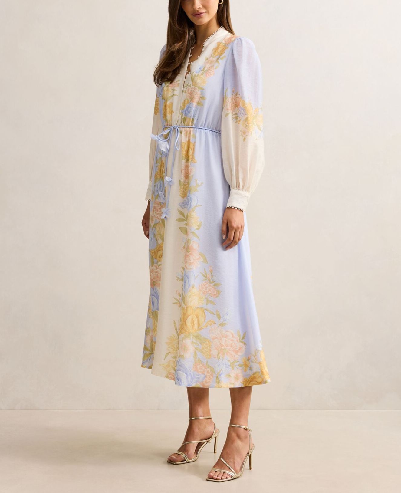 Courtney Placed Floral Long Sleeve Dress