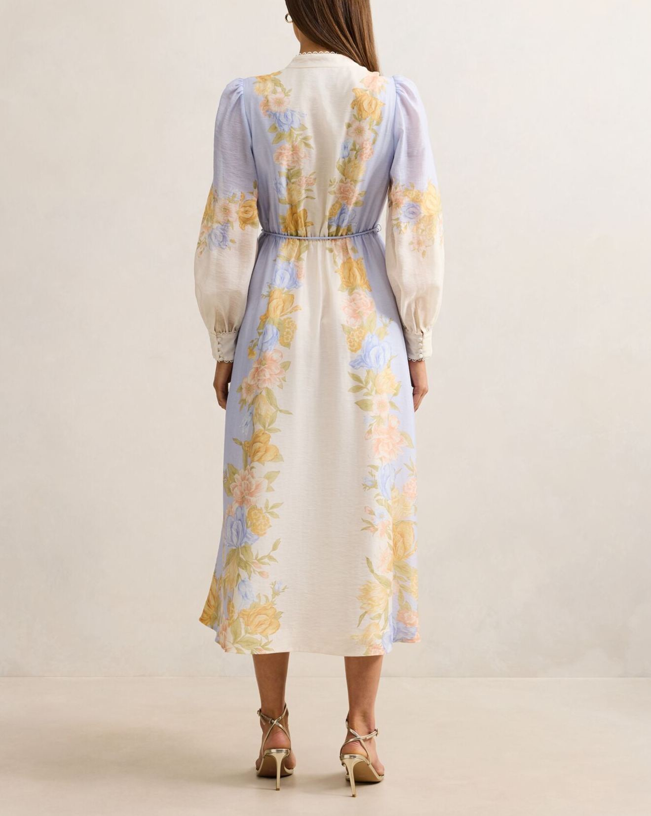 Courtney Placed Floral Long Sleeve Dress