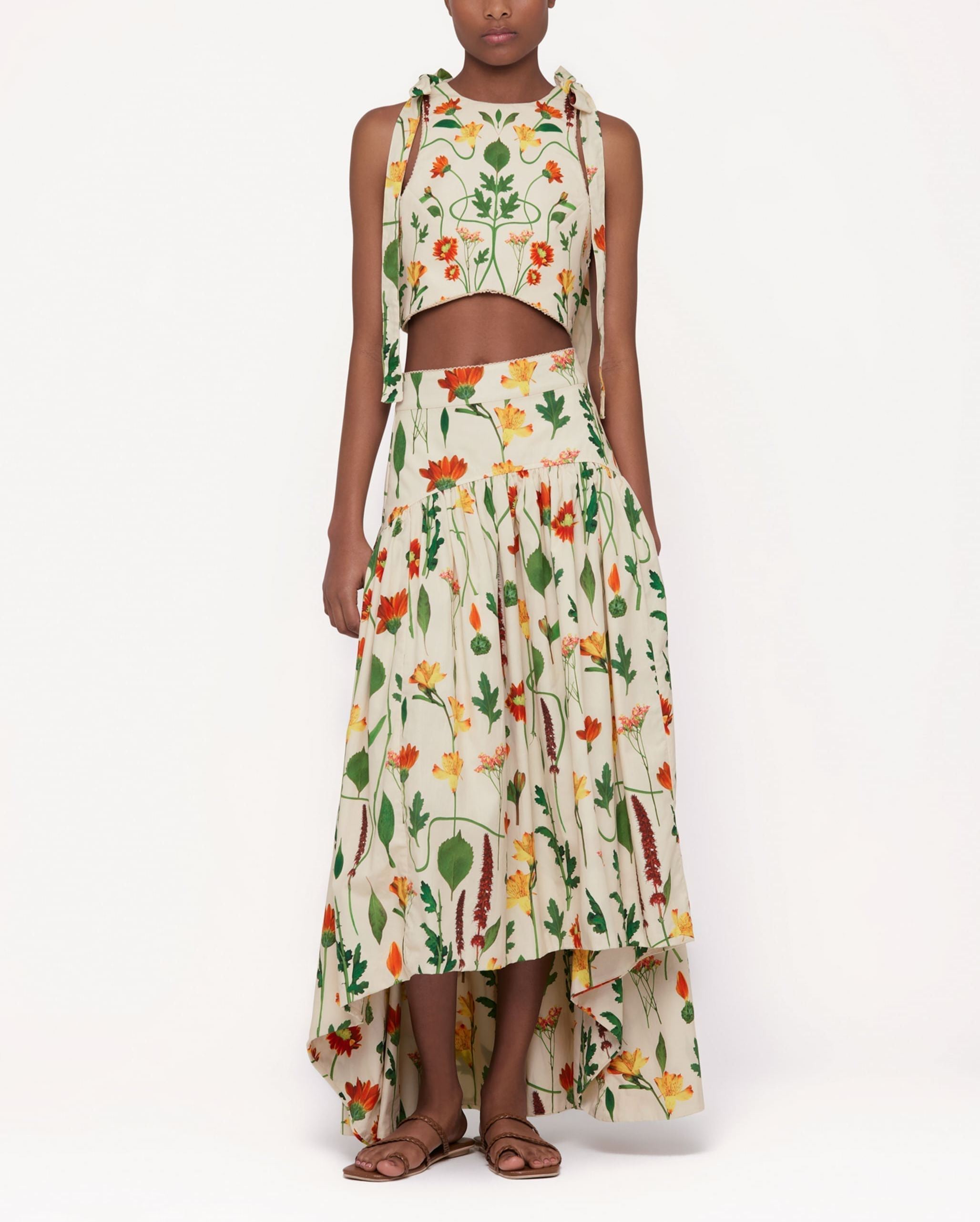  High-Low Maxi Skirt Two-Piece Set