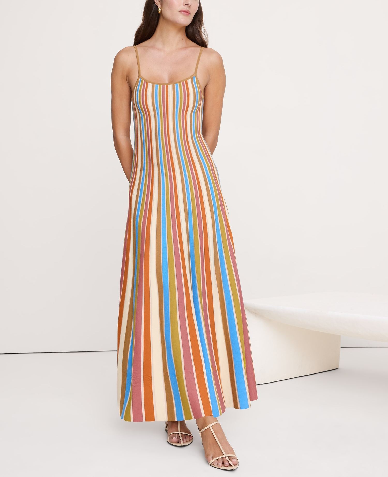 Sculpted Stripe Maxi Dress