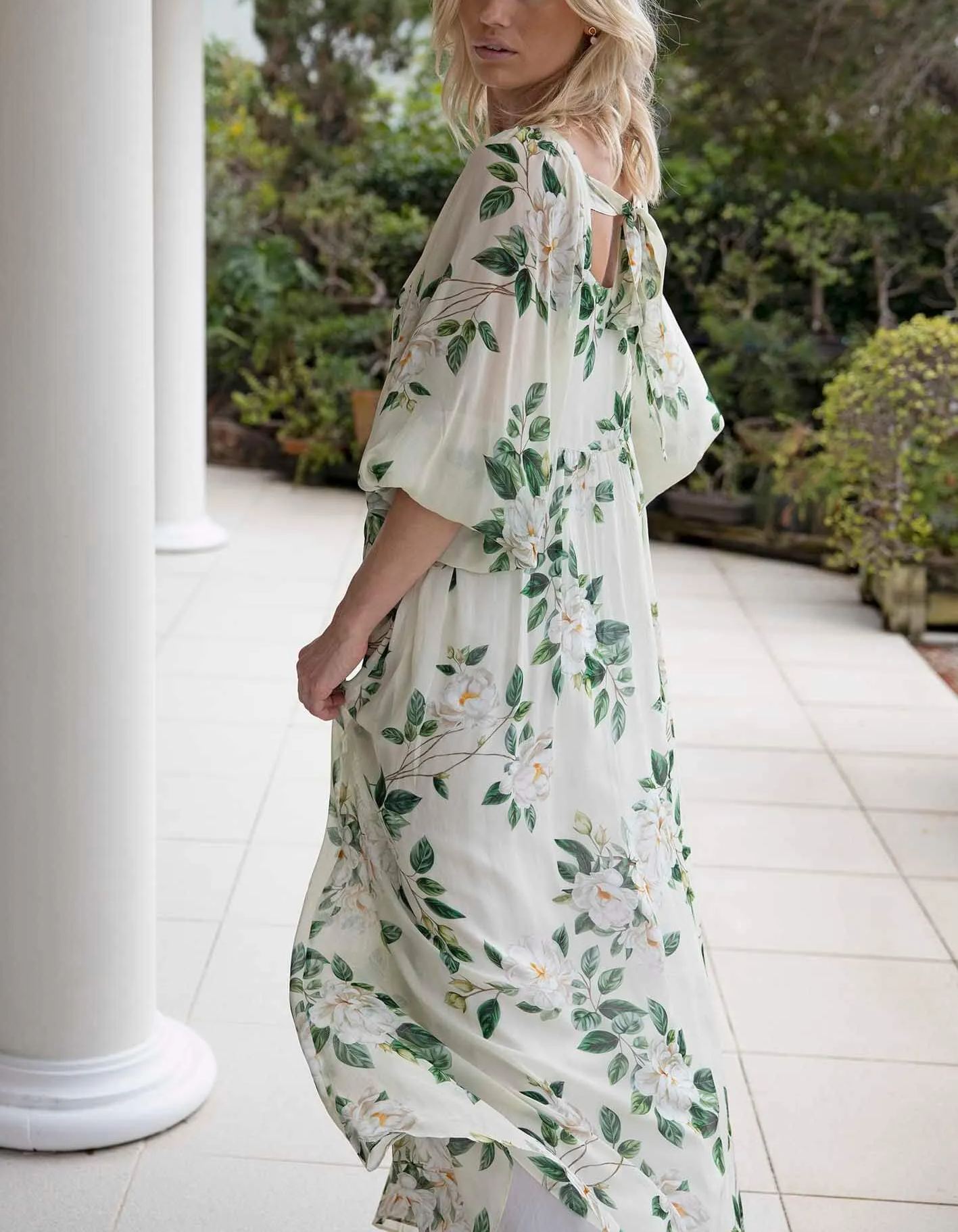 Eternal Floral Sleeve Maxi Dress