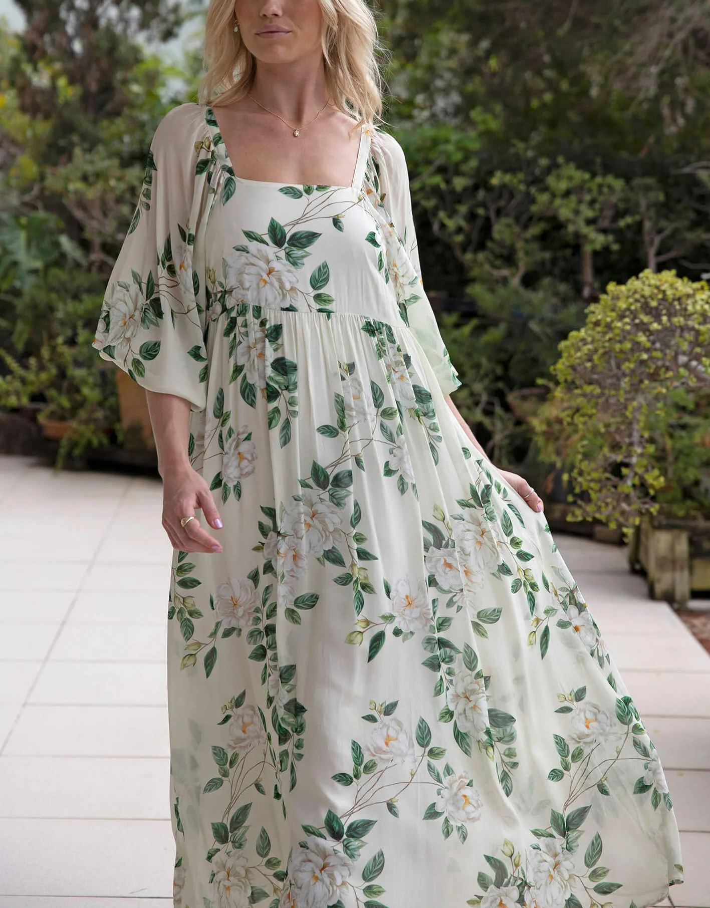Eternal Floral Sleeve Maxi Dress