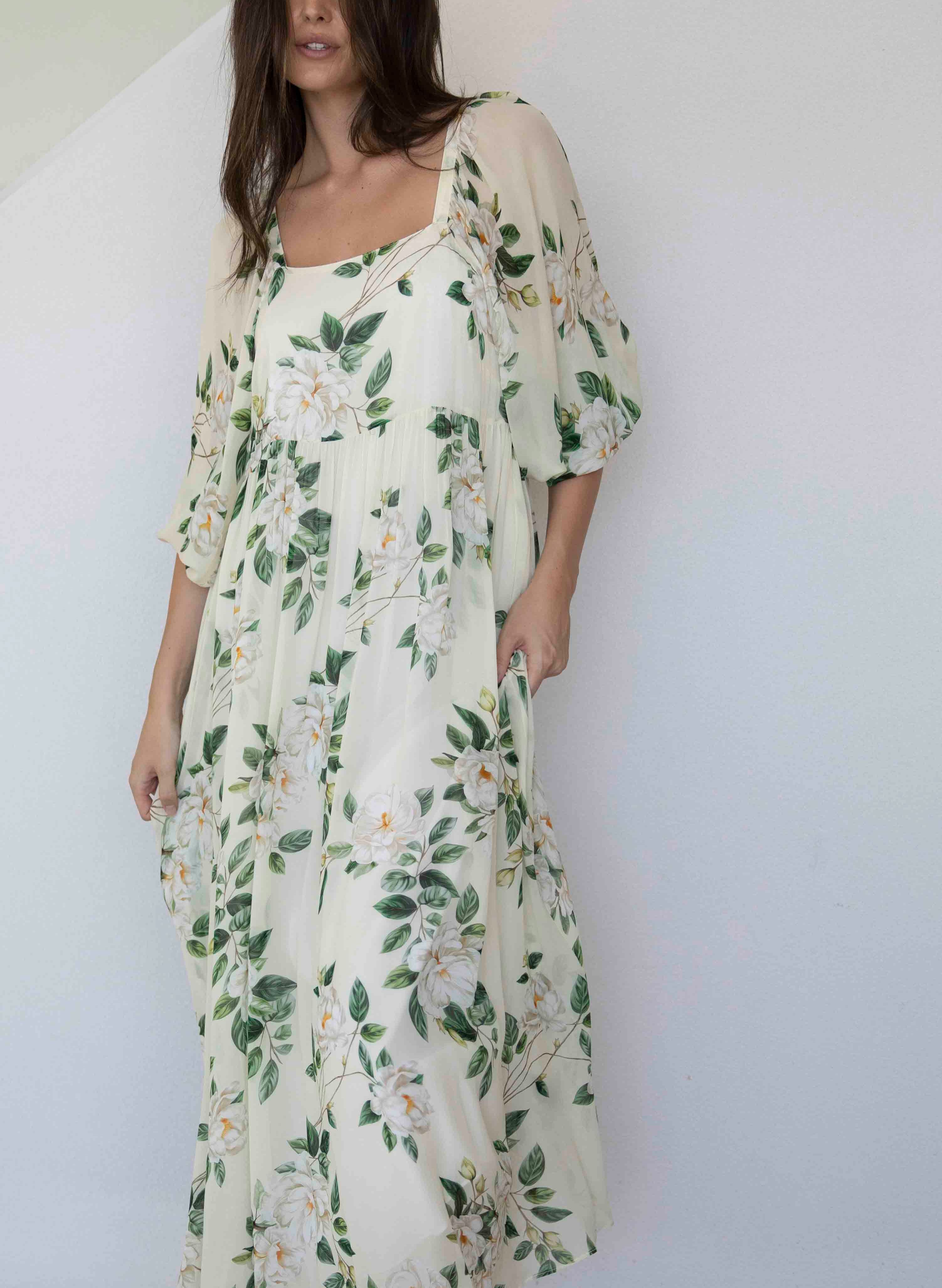 Eternal Floral Sleeve Maxi Dress