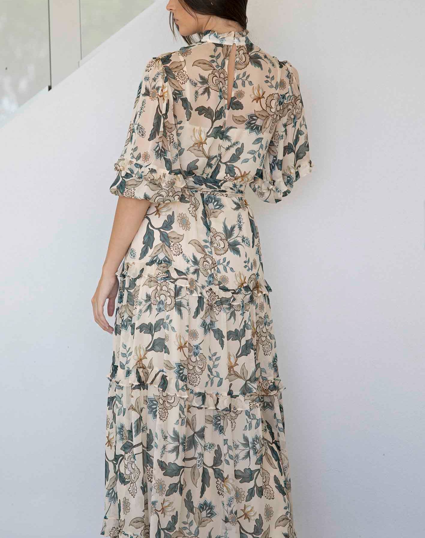 Love Story Cream Floral Maxi Dress