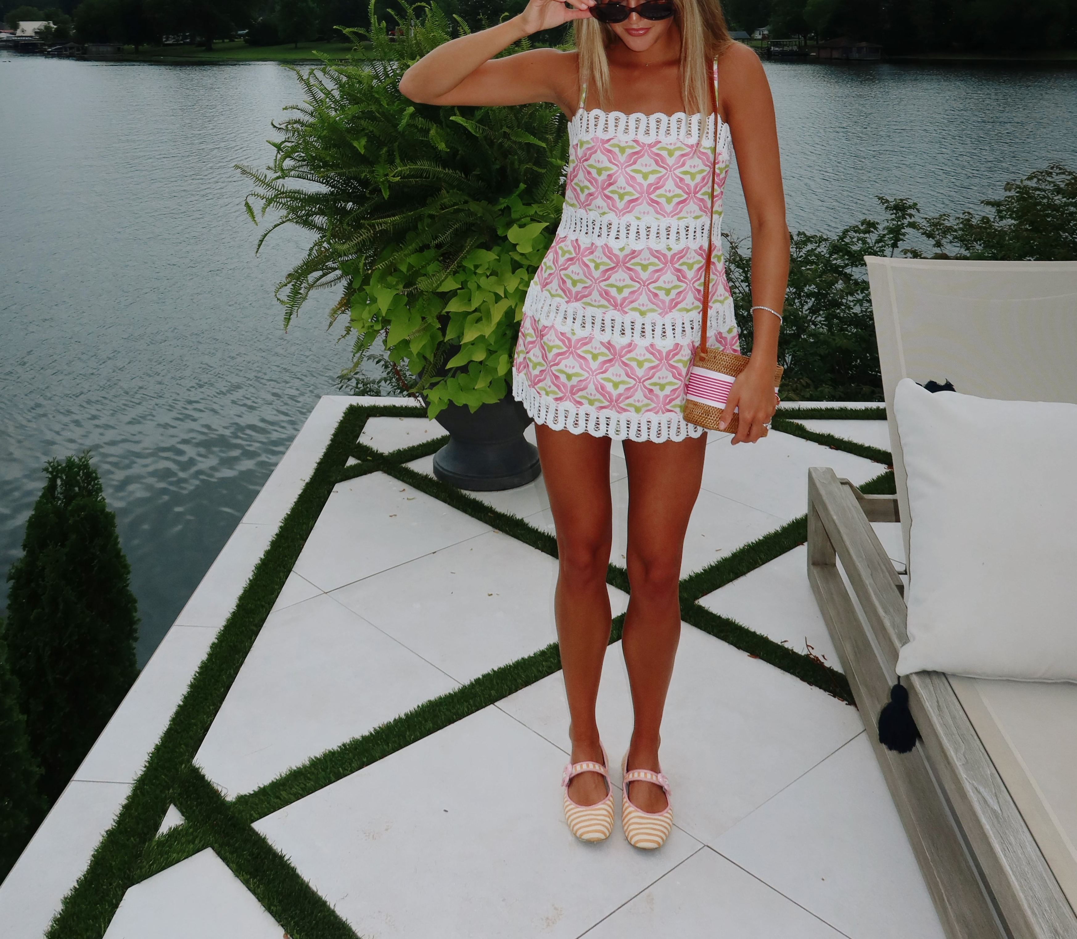 Catalina Mini - Palm Lattice Pink