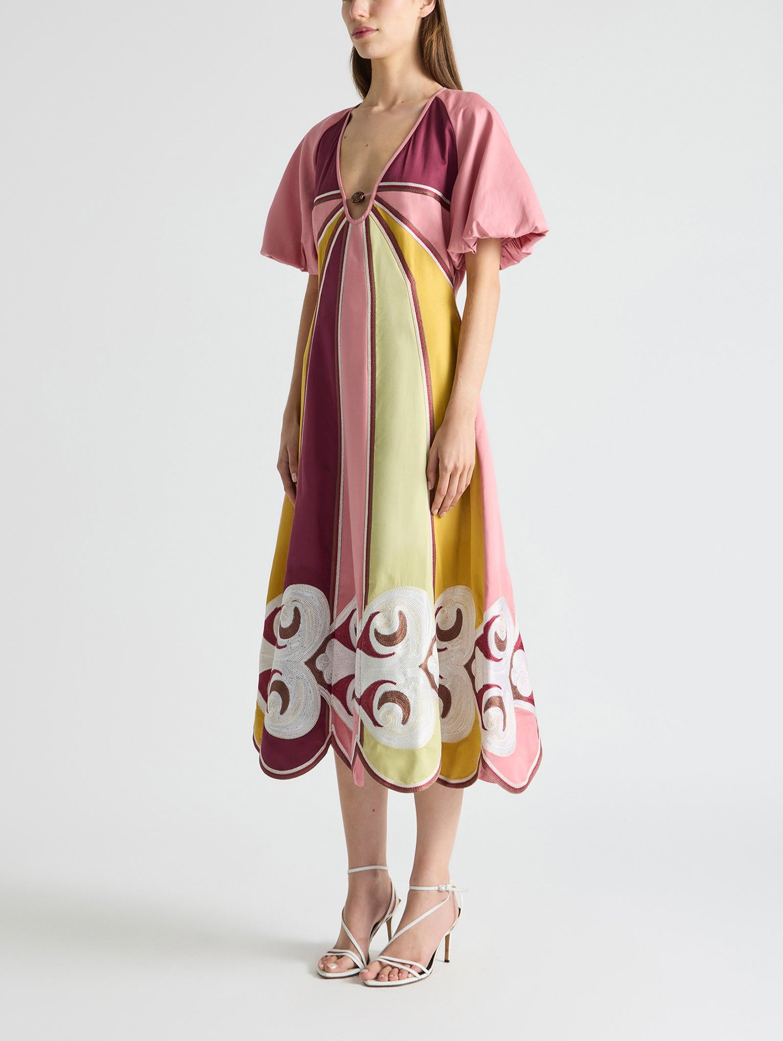 TWIN RIVERS CURVE PANEL MAXI DRESS
