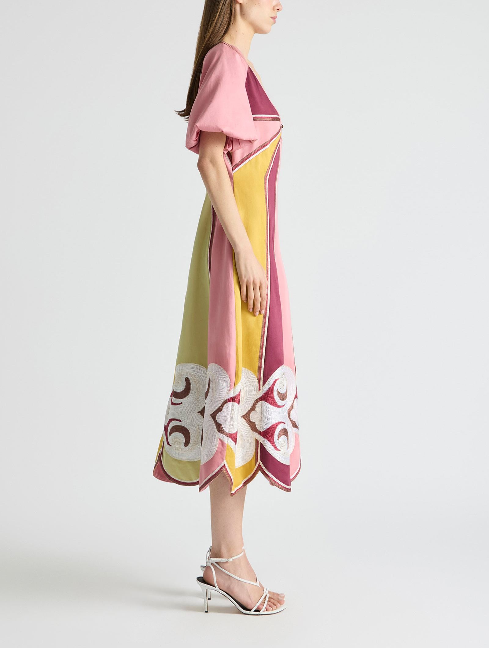 TWIN RIVERS CURVE PANEL MAXI DRESS