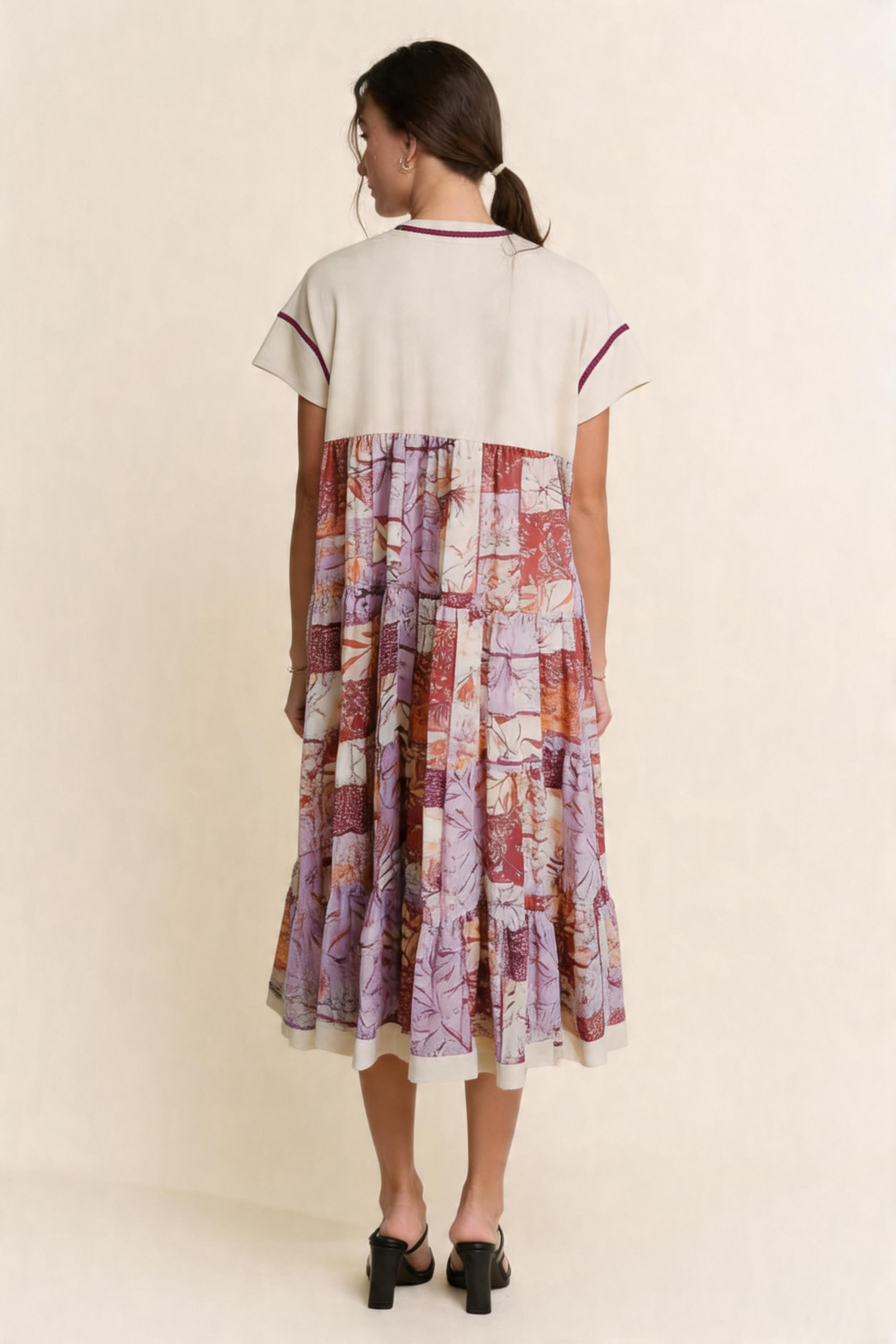 Angel Print Short Sleeve Dress