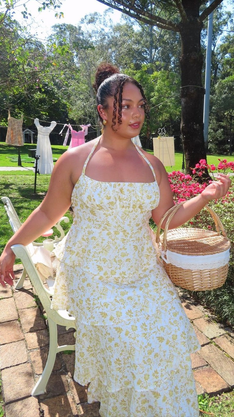 Page Maxi Dress - Yellow Floral