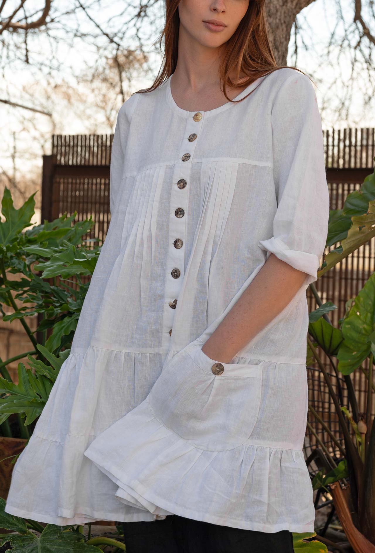 Tuck Top Linen By Grace