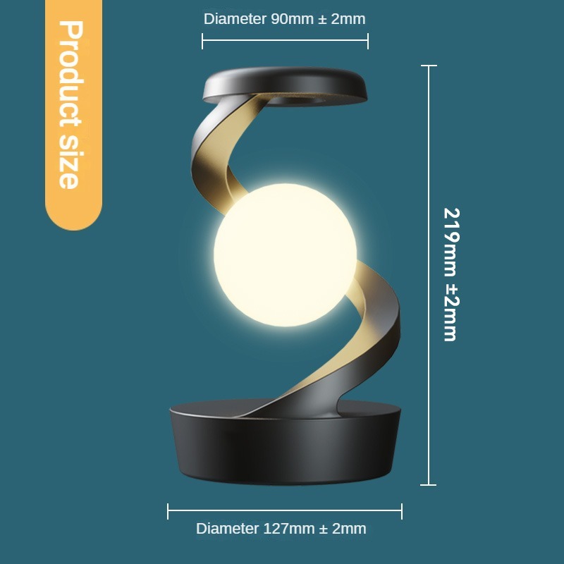 Creative Desktop Visual Floating Rotating Atmosphere Lamp with Smartphone Wireless Charging, Desk Lamp and Night Light
