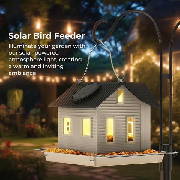 🐦Solar-Powered Glowing Bird Feeder House