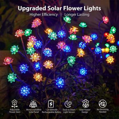 ⏰Limited Time Offer 49% OFF🔥Outdoor Waterproof Cherry Blossom  Multicolor Solar Garden Lights