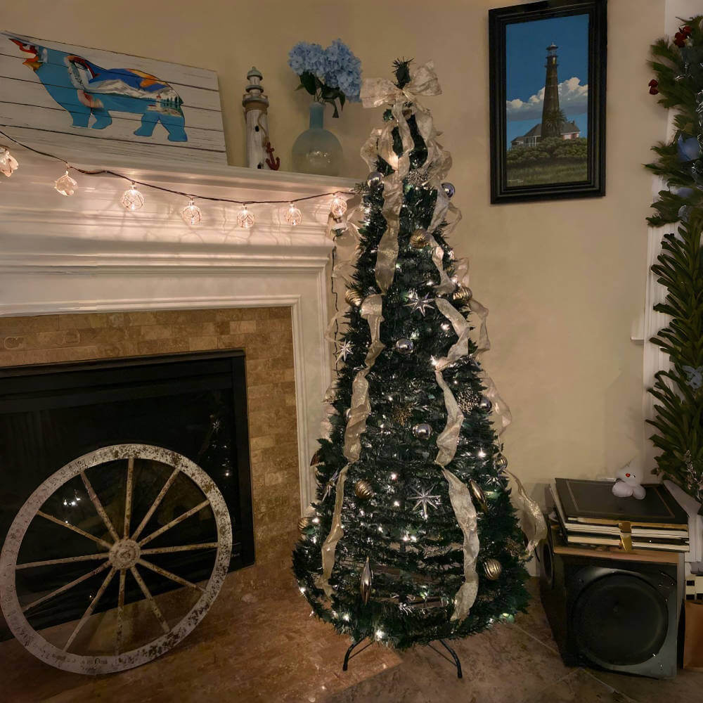 Folding Gold & Silver Christmas Tree(Shipping in October 31st)