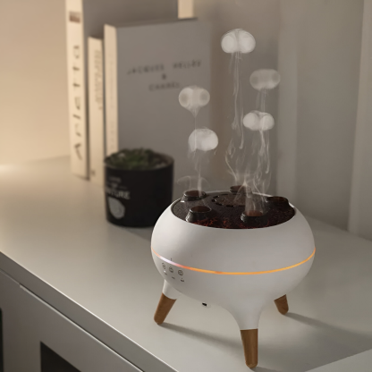 Volcano Essential Oil Diffuser for Bedroom, 250ml Jellyfish Mist Flame Aromatherapy Air Humidifier, Aromatherapy Machine with 8 Colors LED Light, Timer, Waterless Auto Shutoff