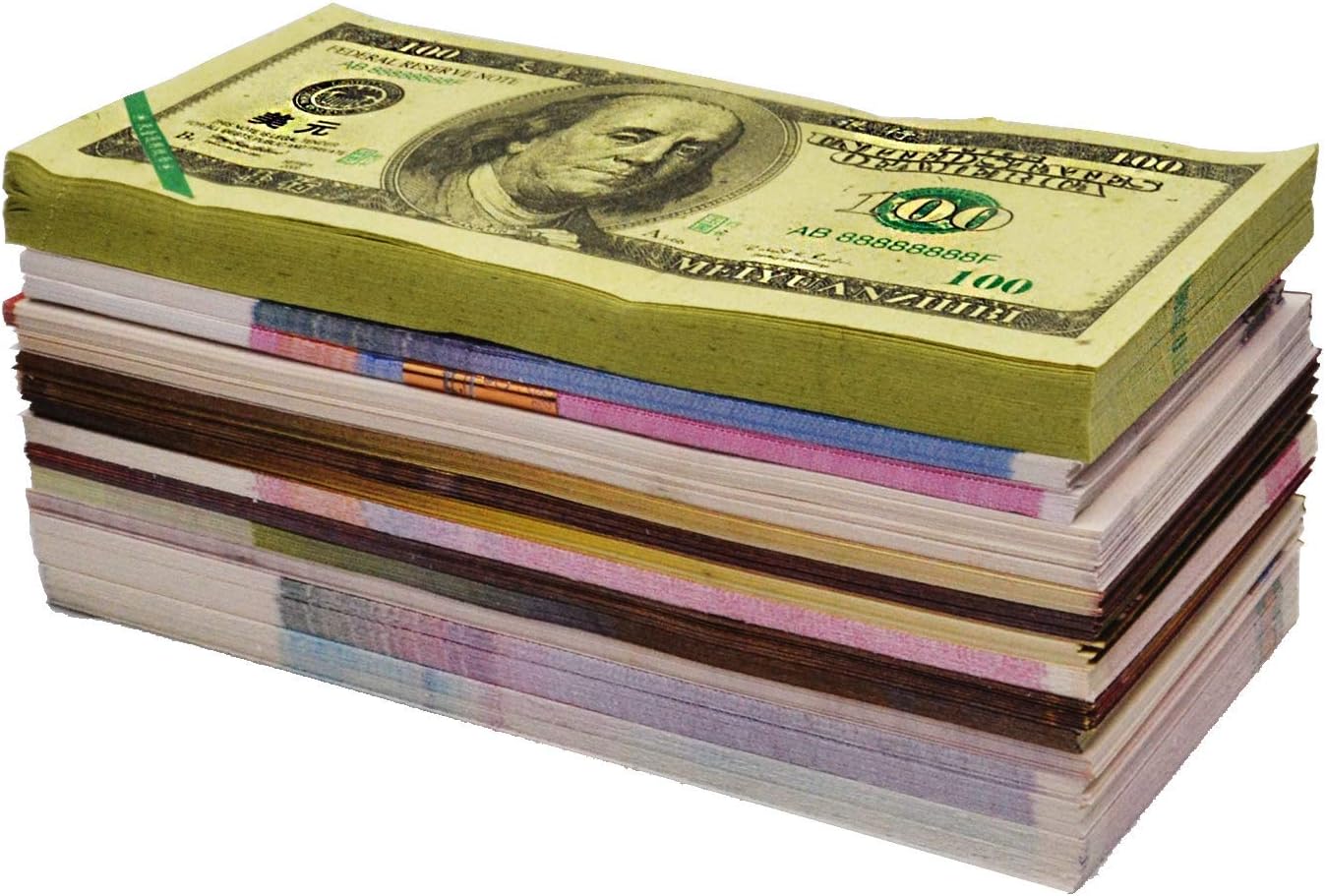 550-600 Pcs Ancestor Money joss Paper Hell Bank Note Spirit Ghost Money to Burn (1 Pound)