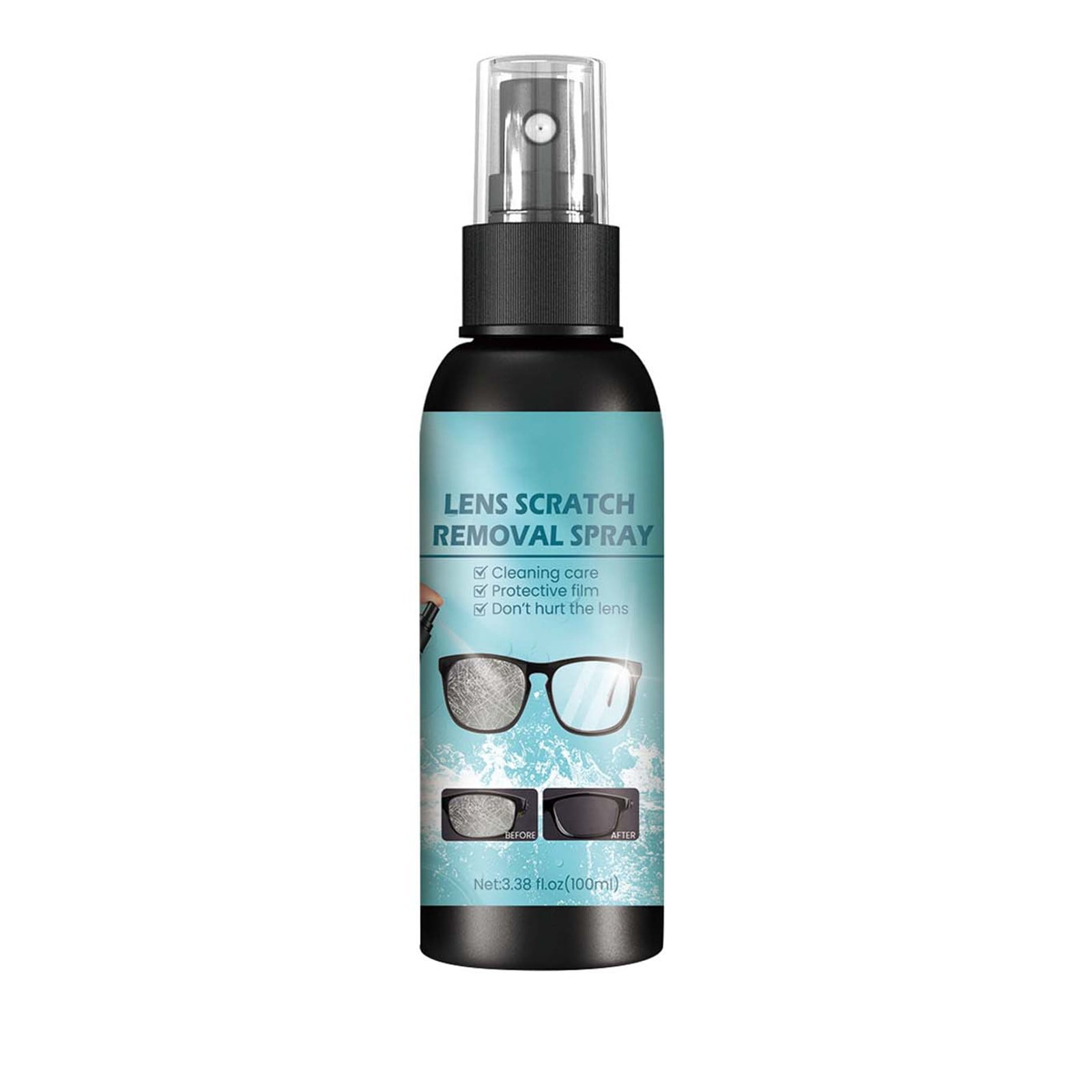 Lens Scratch Removal Spray, 100mL Eye Glass Cleaners Spray, Eyeglass Lens Scratch Remover, Cleaner Spray for Glasses and Sunglasses Scratch and Lens, Eyeglass Cleaning Tools