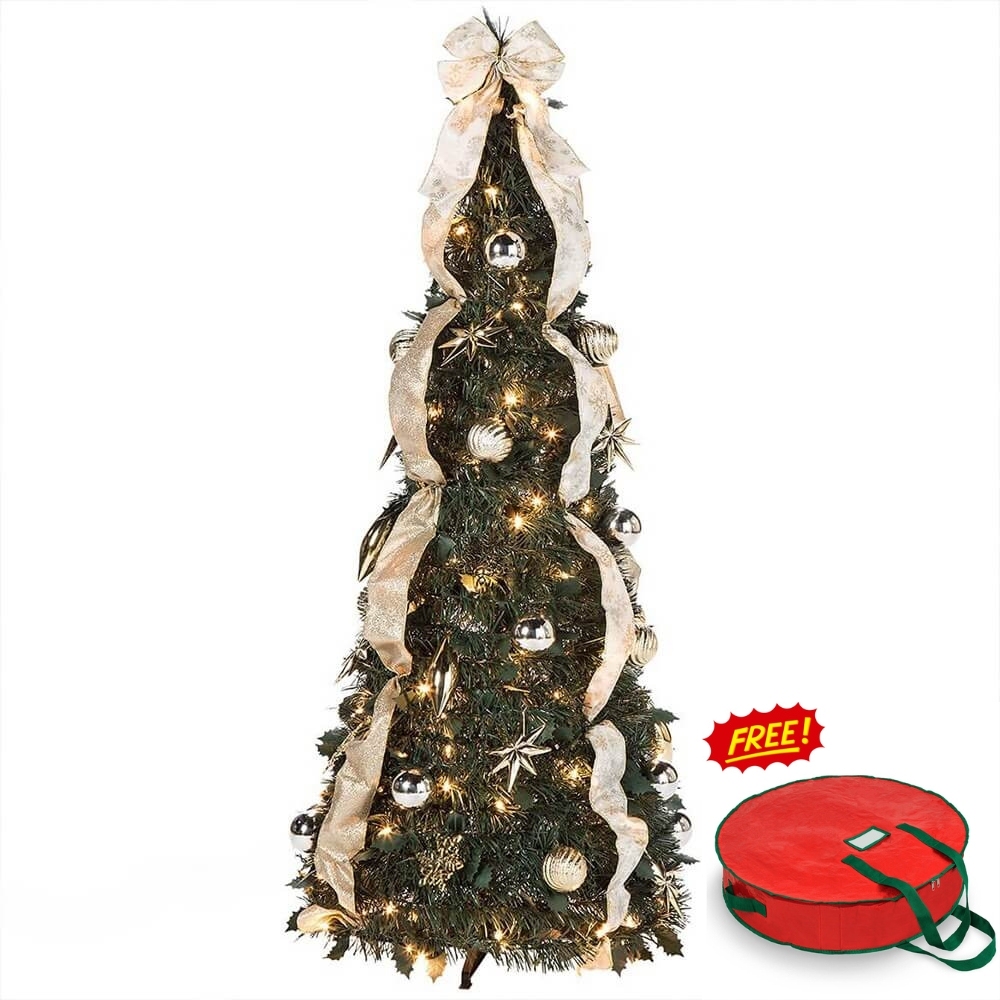 Folding Gold & Silver Christmas Tree(Shipping in October 31st)