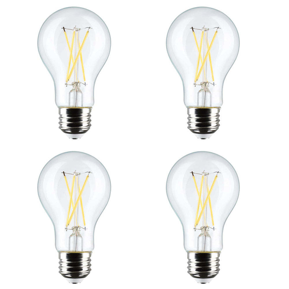 4Pk - 8W A19 LED Clear Soft White 3000K Medium Base 120v - 60W equiv