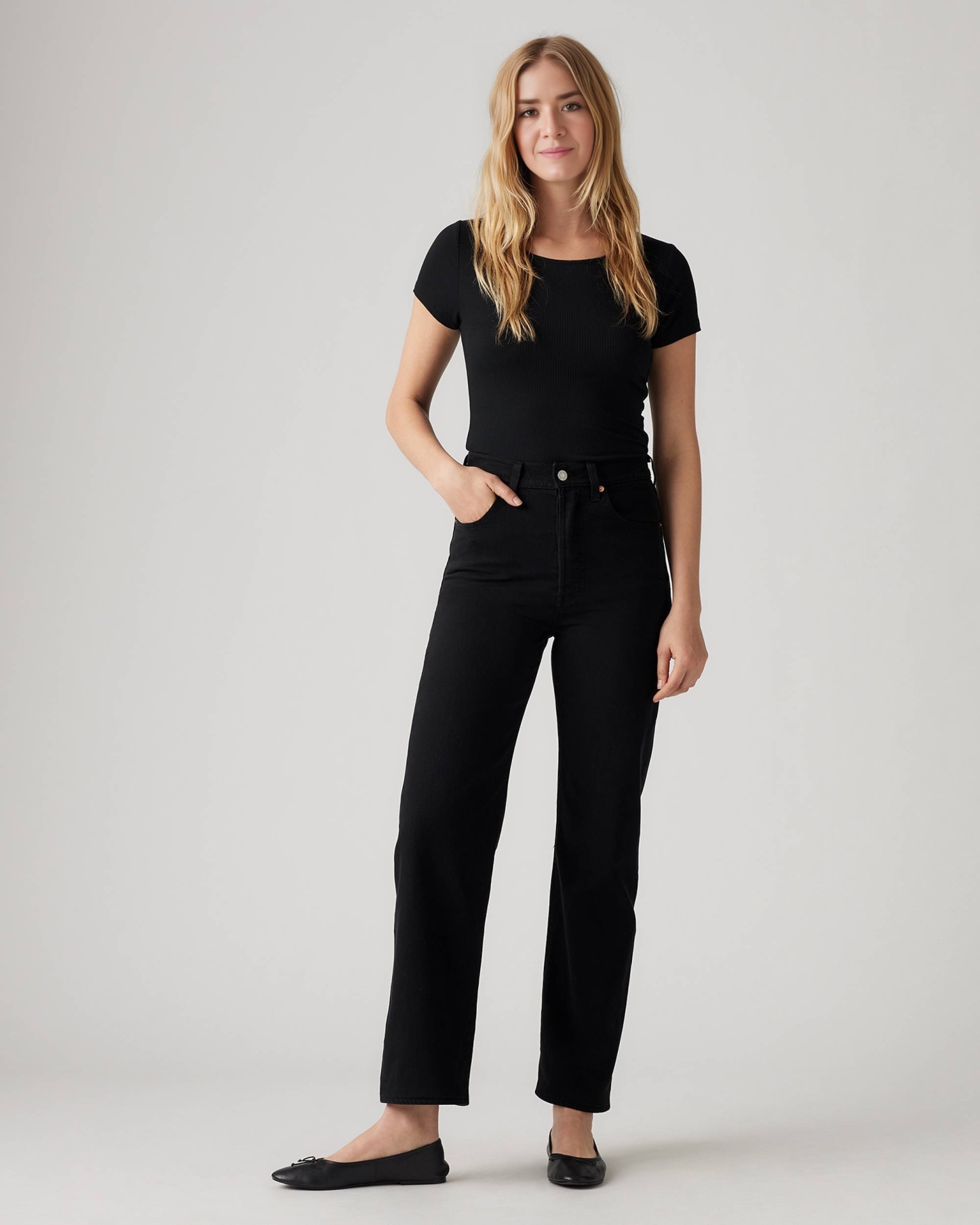 Hidden Buttons Ribcage Straight Ankle Jeans (Buy 2 Free Shipping)