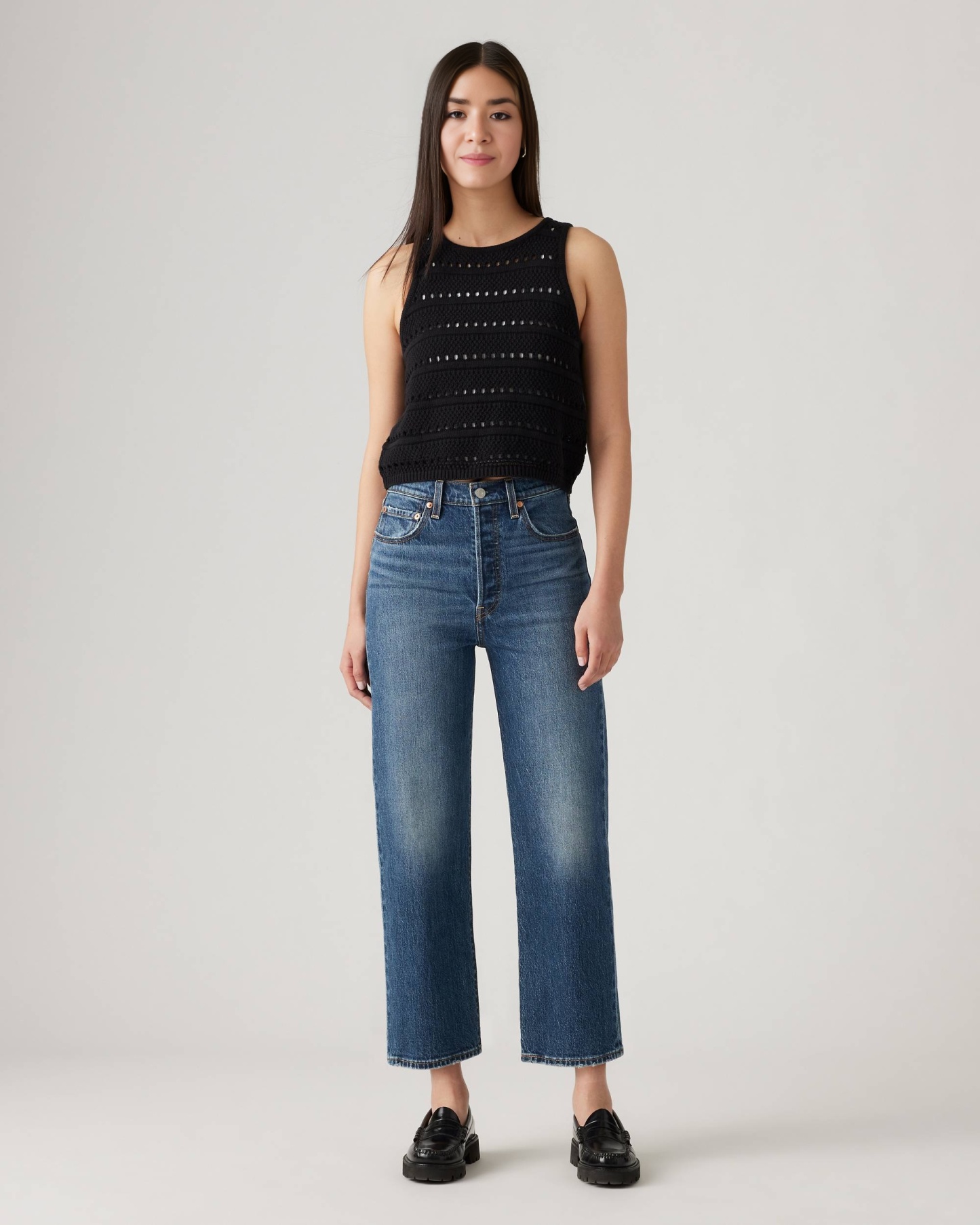 Hidden Buttons Ribcage Straight Ankle Jeans (Buy 2 Free Shipping)