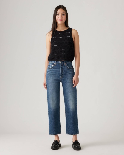 Hidden Buttons Ribcage Straight Ankle Jeans (Buy 2 Free Shipping)