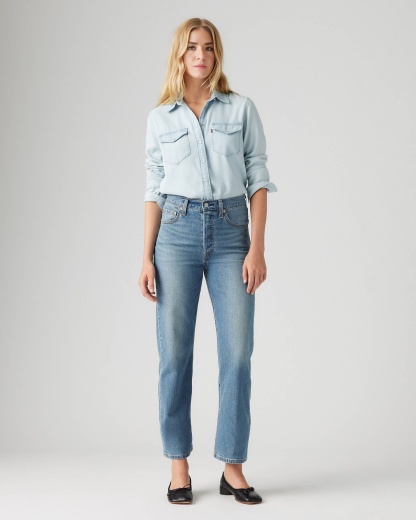 Hidden Buttons Ribcage Straight Ankle Jeans (Buy 2 Free Shipping)