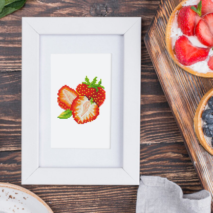 Frameless, mini diamond painting, fruit creative mini diamond painting on the entrance flower house desktop, creative simple pattern diamond painting, 12 pcs, 5.9 X7 inches.